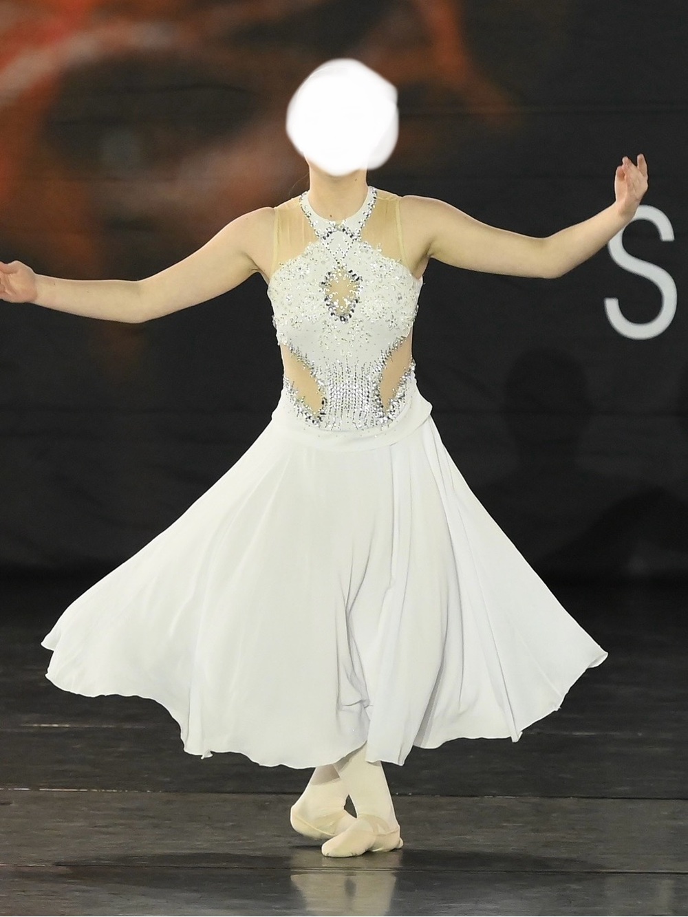 Custom White HEAVILY STONED Ballet Dance Costume